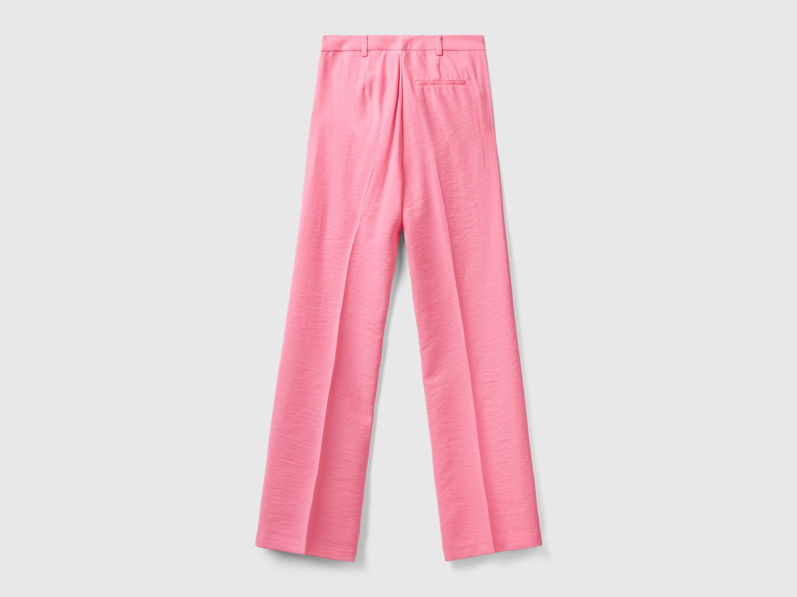 Pantaloni gamba dritta con piega da donna rosa 2 | Benetton Outlet
