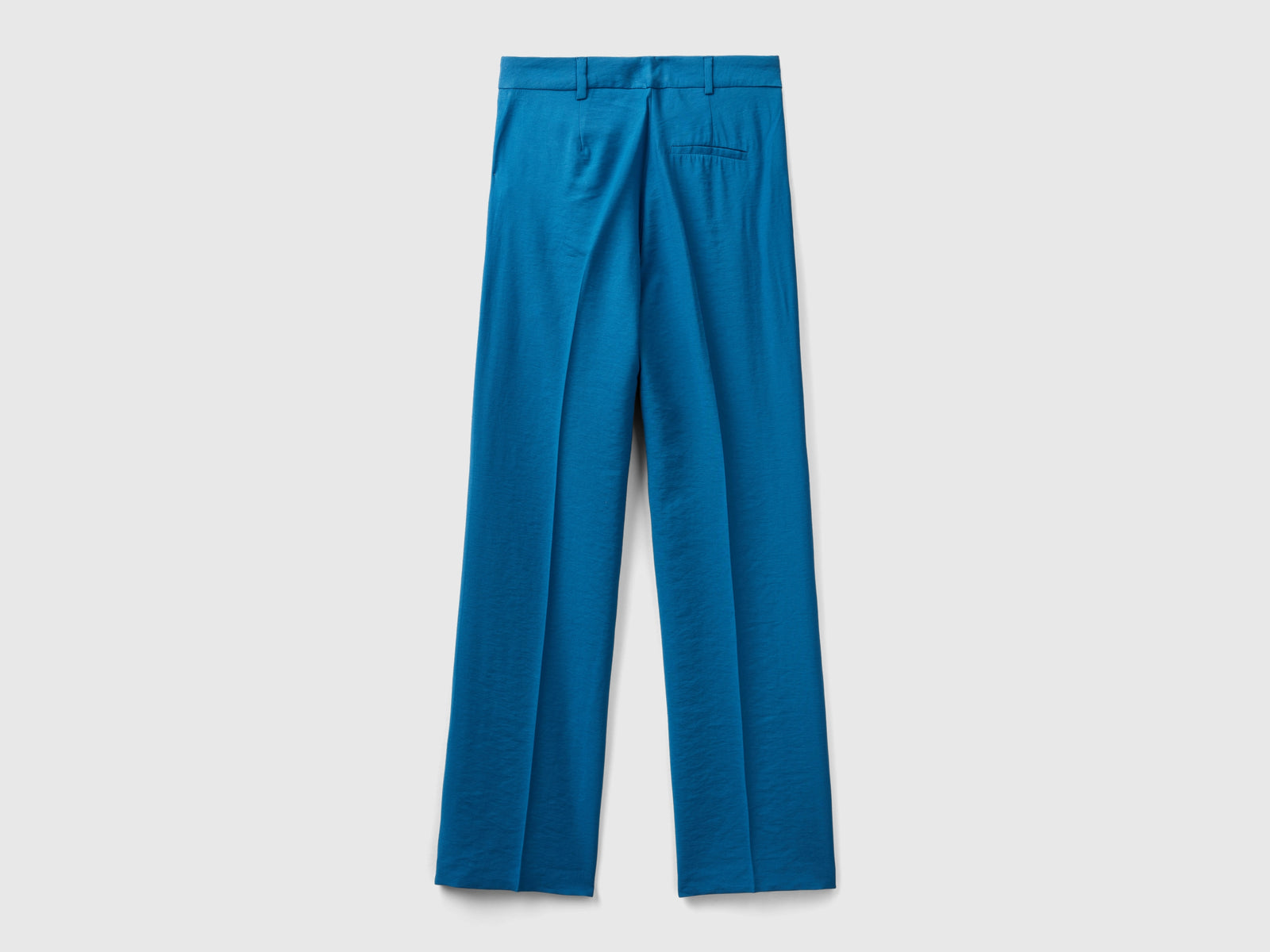 Pantaloni gamba dritta con piega da donna blu 2 | Benetton Outlet
