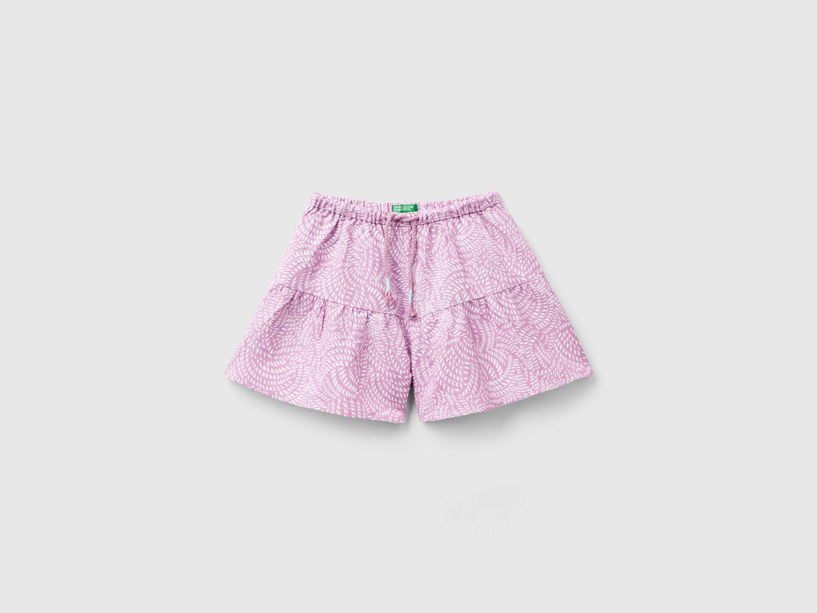Bermuda fantasia in misto lino da bambina lilla | Benetton Outlet