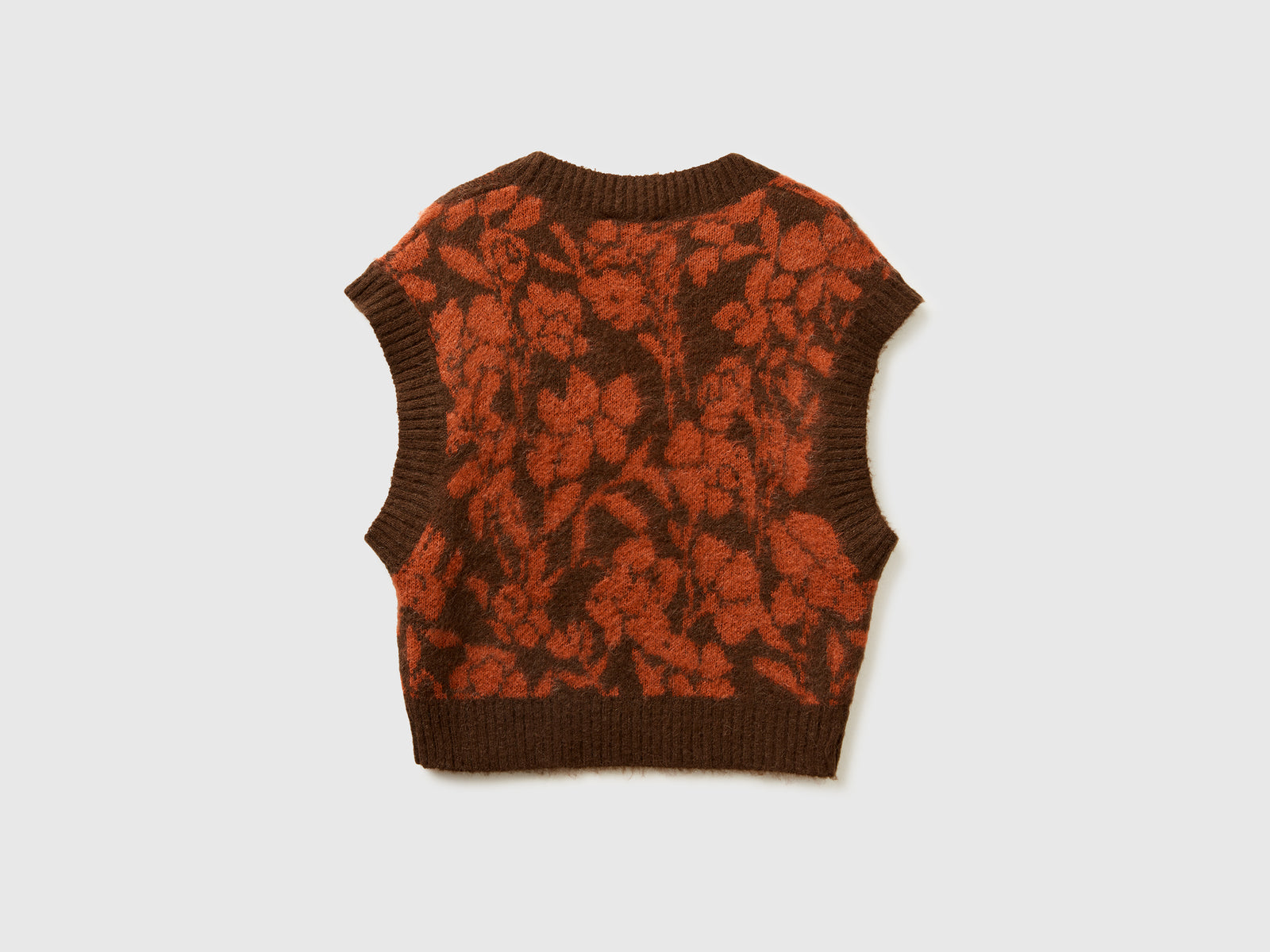 Gilet con fantasia floreale da donna marrone scuro 2 | Benetton Outlet