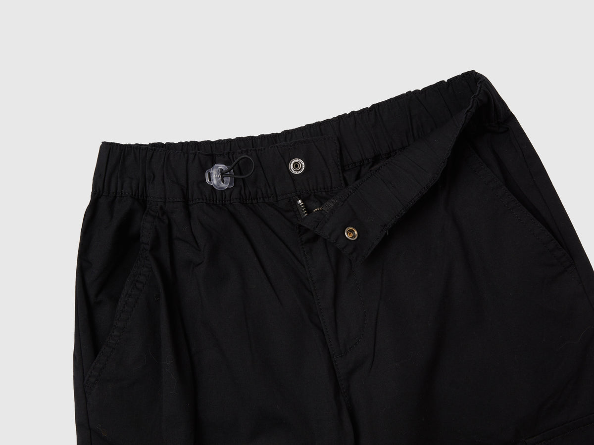 Pantaloni parachute in cotone stretch