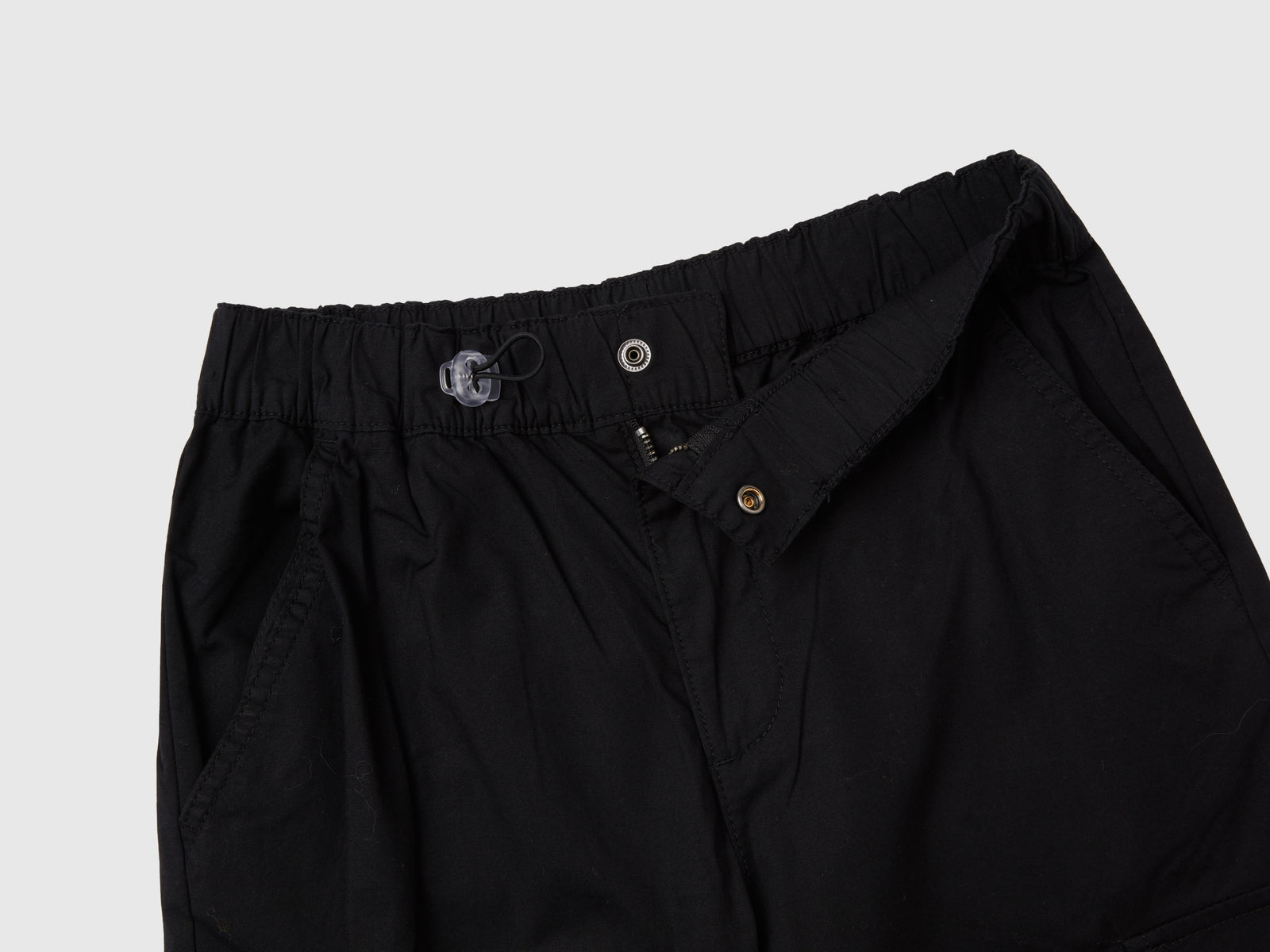 Pantaloni parachute in cotone stretch da bambino nero 3 | Benetton Outlet