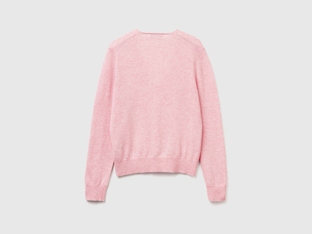 Maglione con scollo a V in pura lana Merino