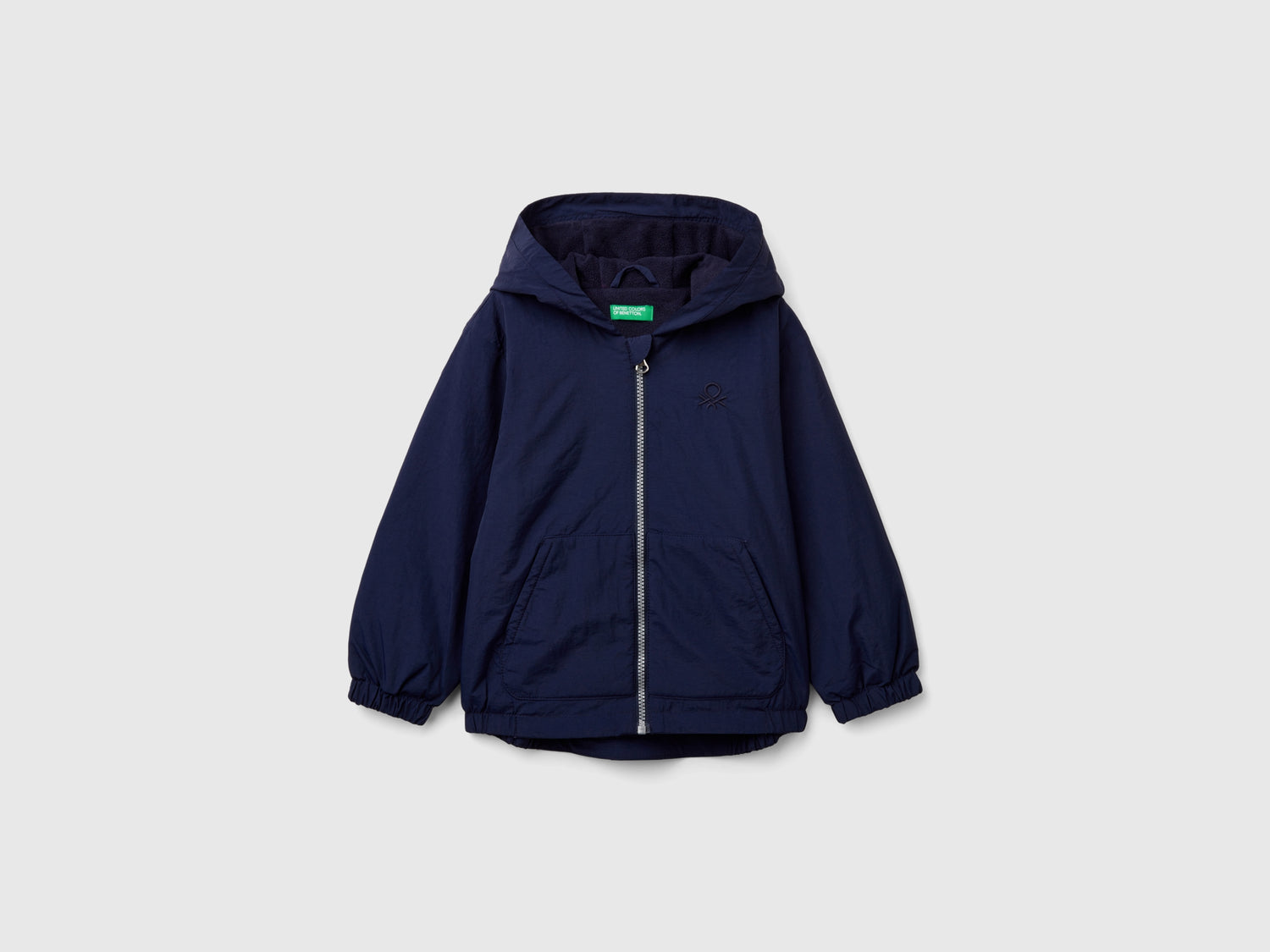 Giubbino con cappuccio oversize da bimbo blu scuro | Benetton Outlet