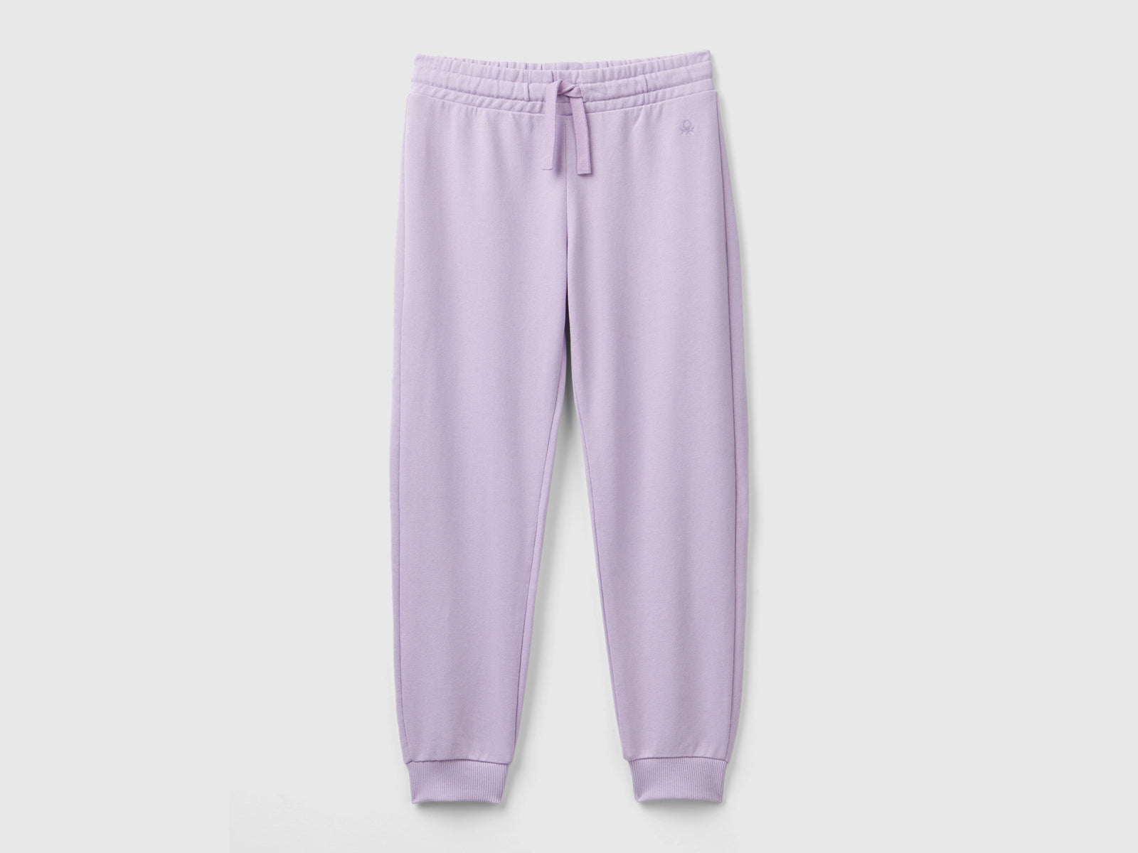 Pantaloni in felpa con logo da bambina lilla | Benetton Outlet