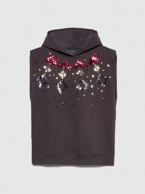Gilet in felpa con cappuccio