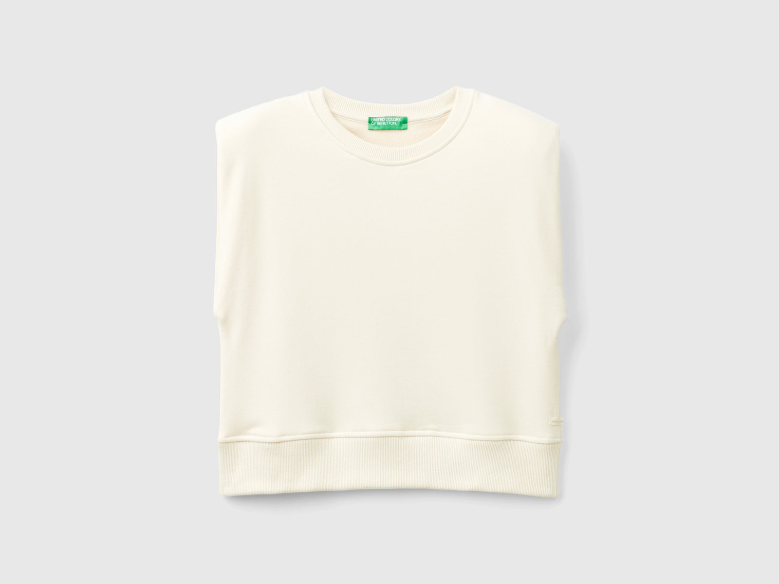 Cropped fleece vest da donna bianco panna | Benetton Outlet
