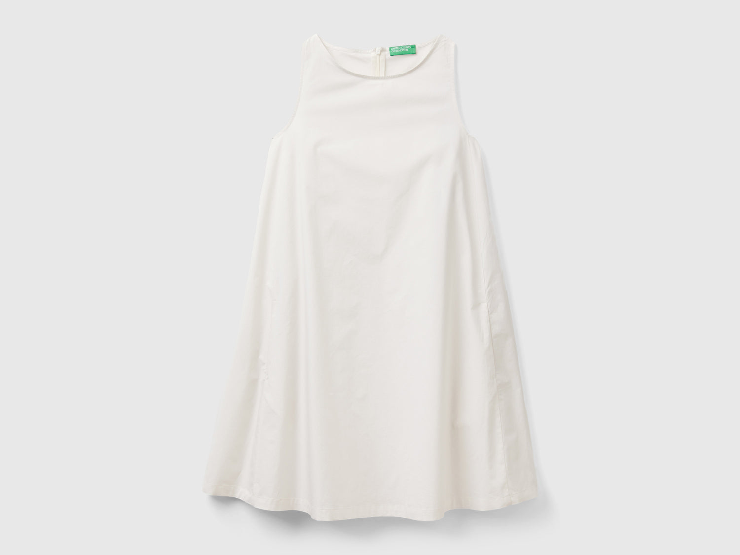 Abito smanicato a trapezio da donna bianco panna | Benetton Outlet