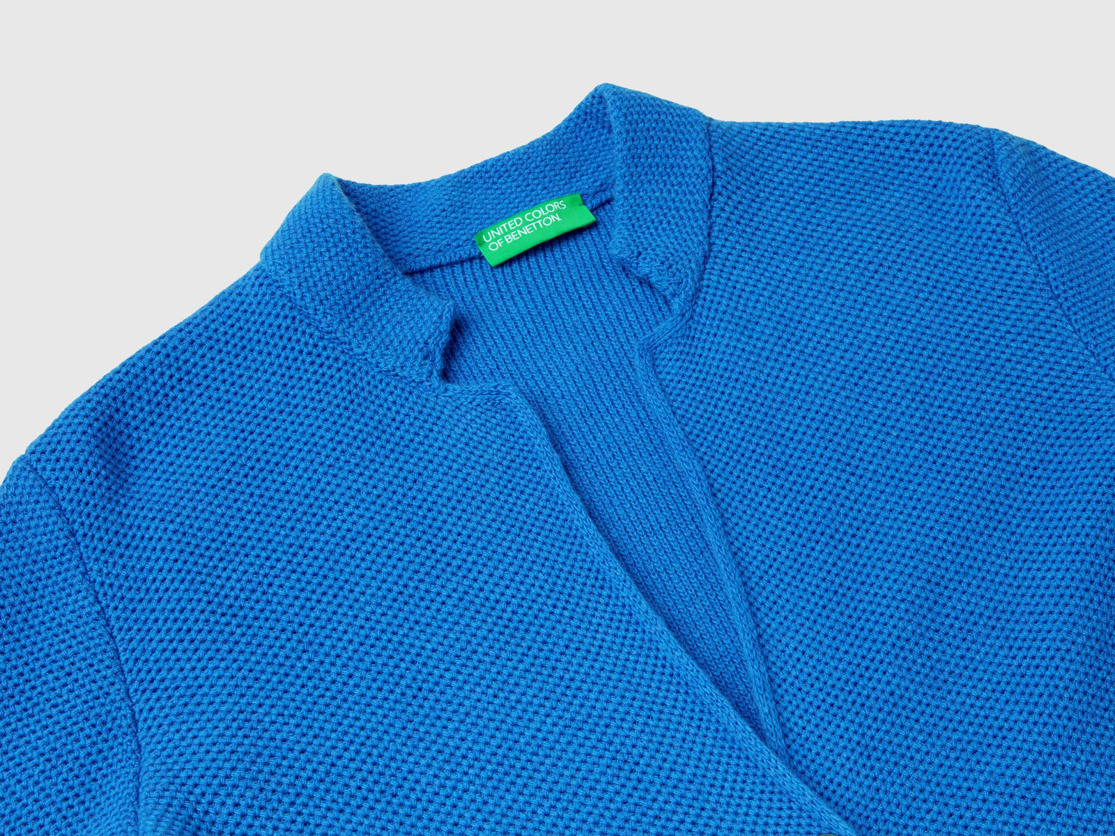 Giacca in maglia misto lana e cashmere da donna bluette 3 | Benetton Outlet