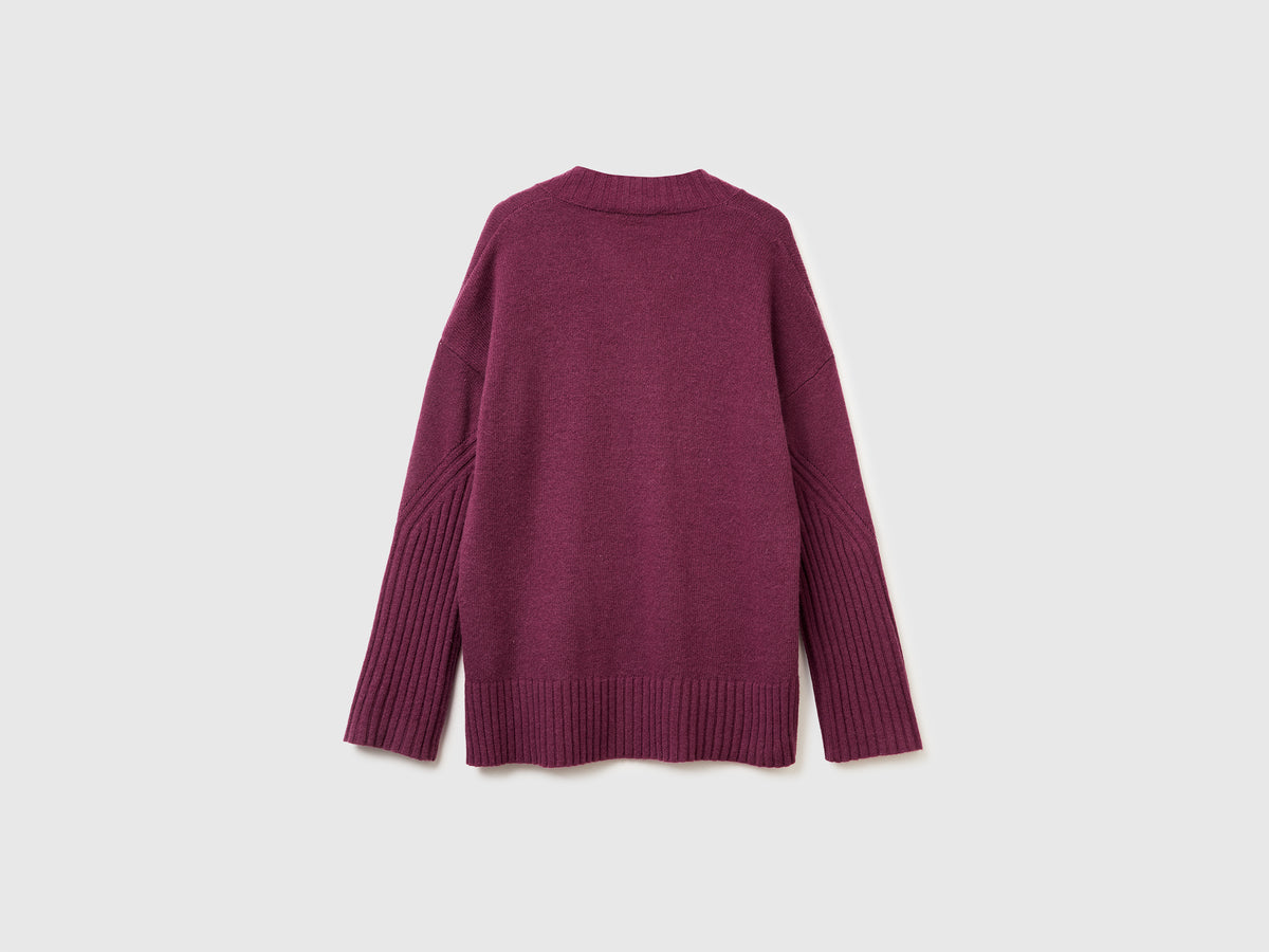 Maglione over fit in misto lana