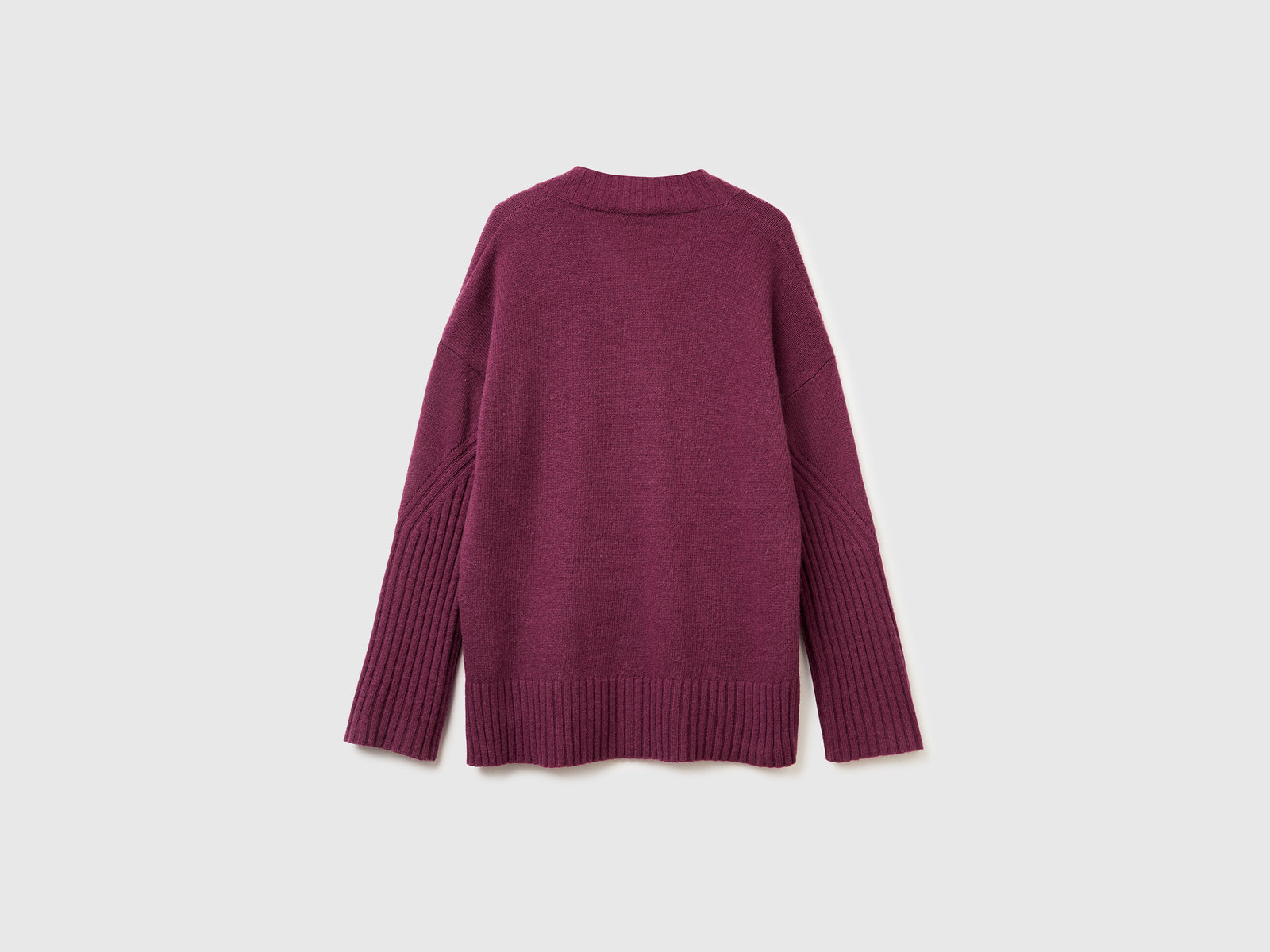 Maglione over fit in misto lana da donna prugna 2 | Benetton Outlet