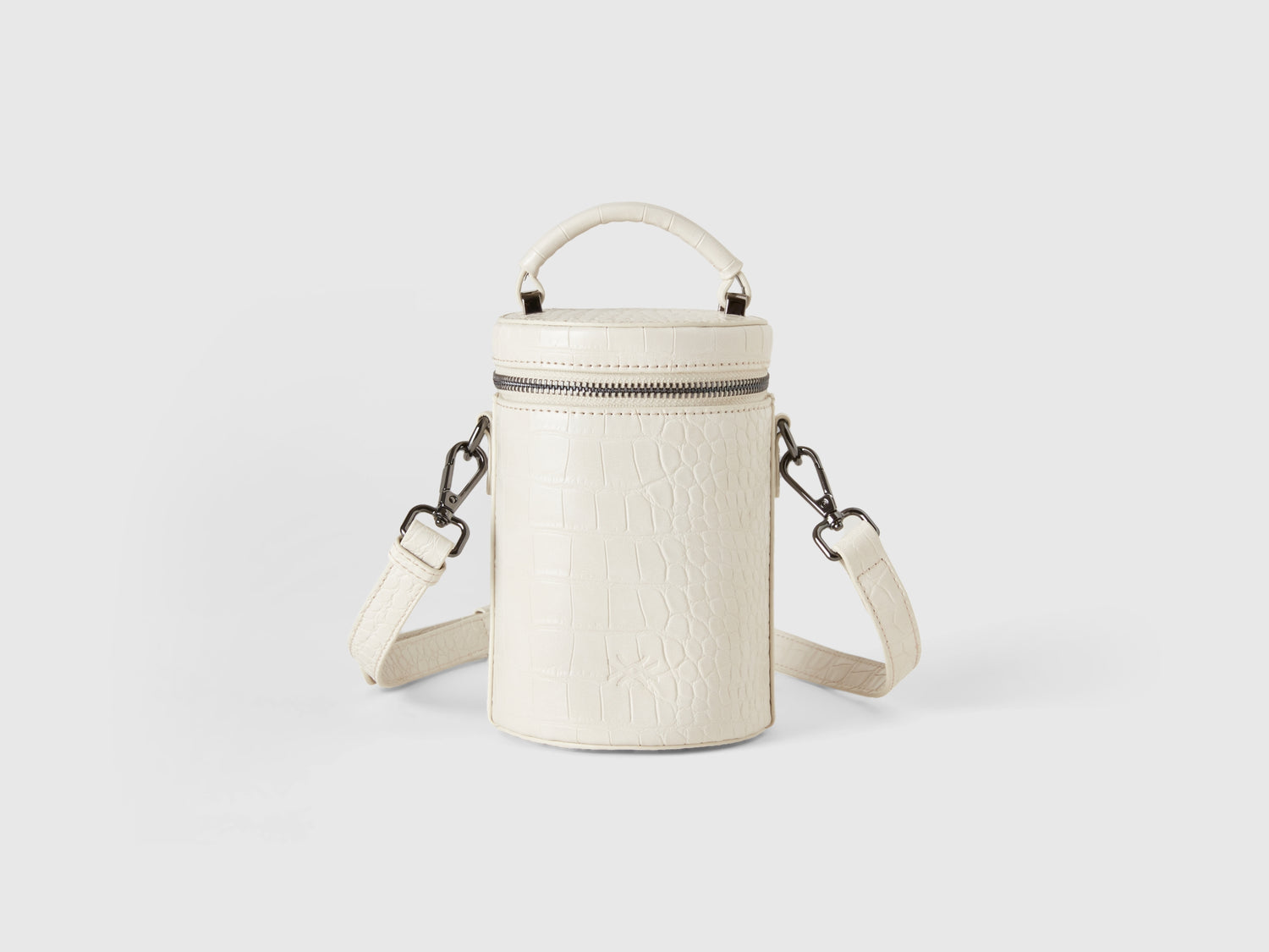Mini borsa a cilindro panna stampa cocco da donna bianco panna | Benetton Outlet
