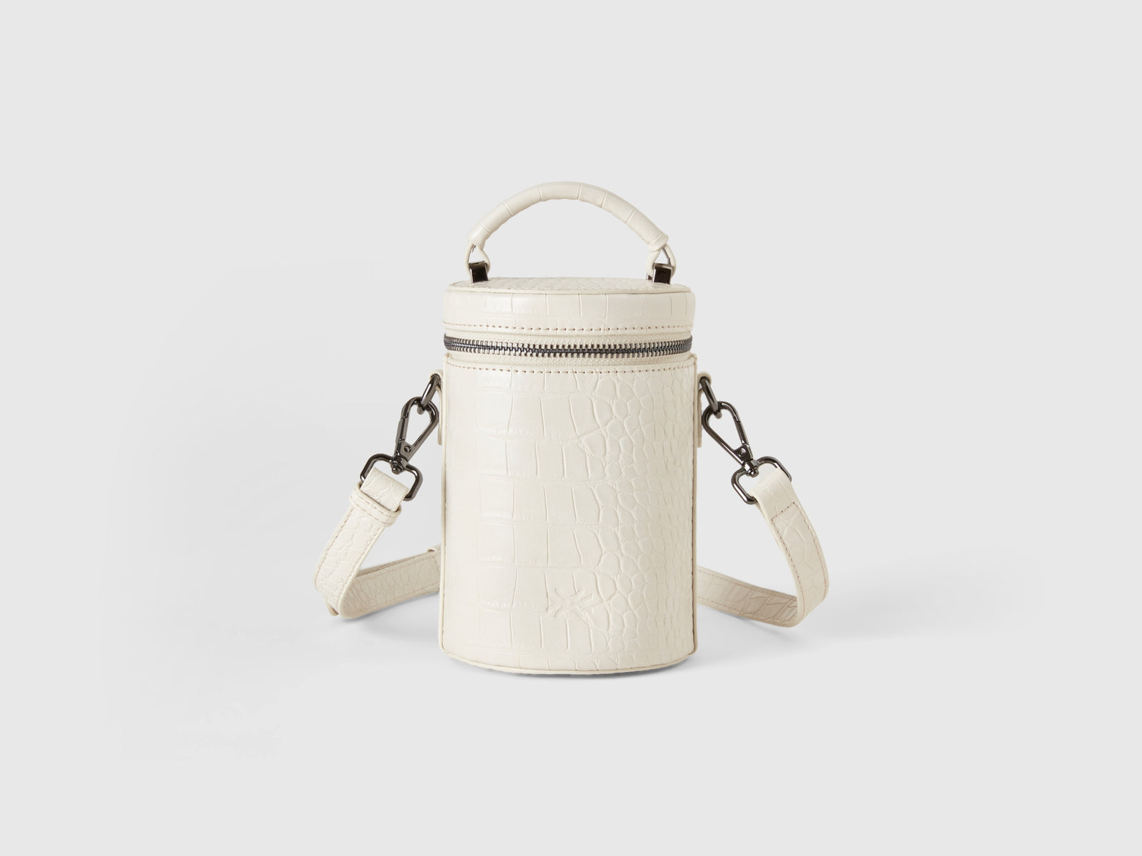 Mini borsa a cilindro panna stampa cocco da donna bianco panna | Benetton Outlet