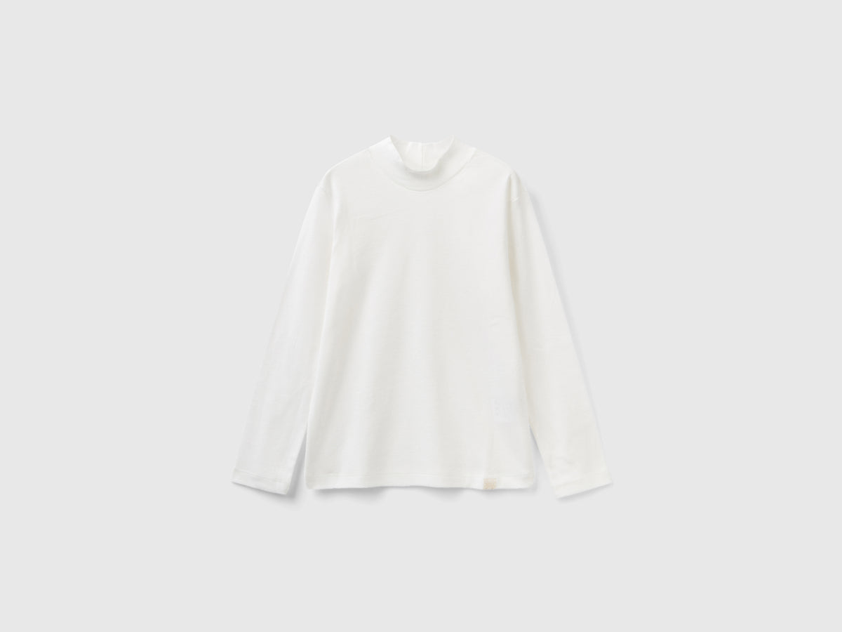 T-shirt lupetto a costine
