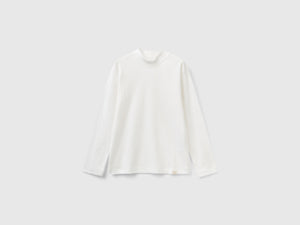 T-shirt lupetto a costine