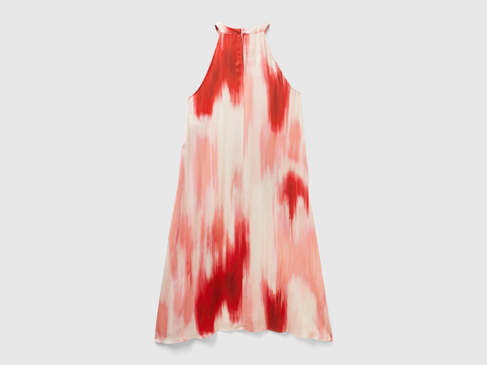 Abito midi in pura viscosa con stampa fantasia da donna rosa 2 | Benetton Outlet