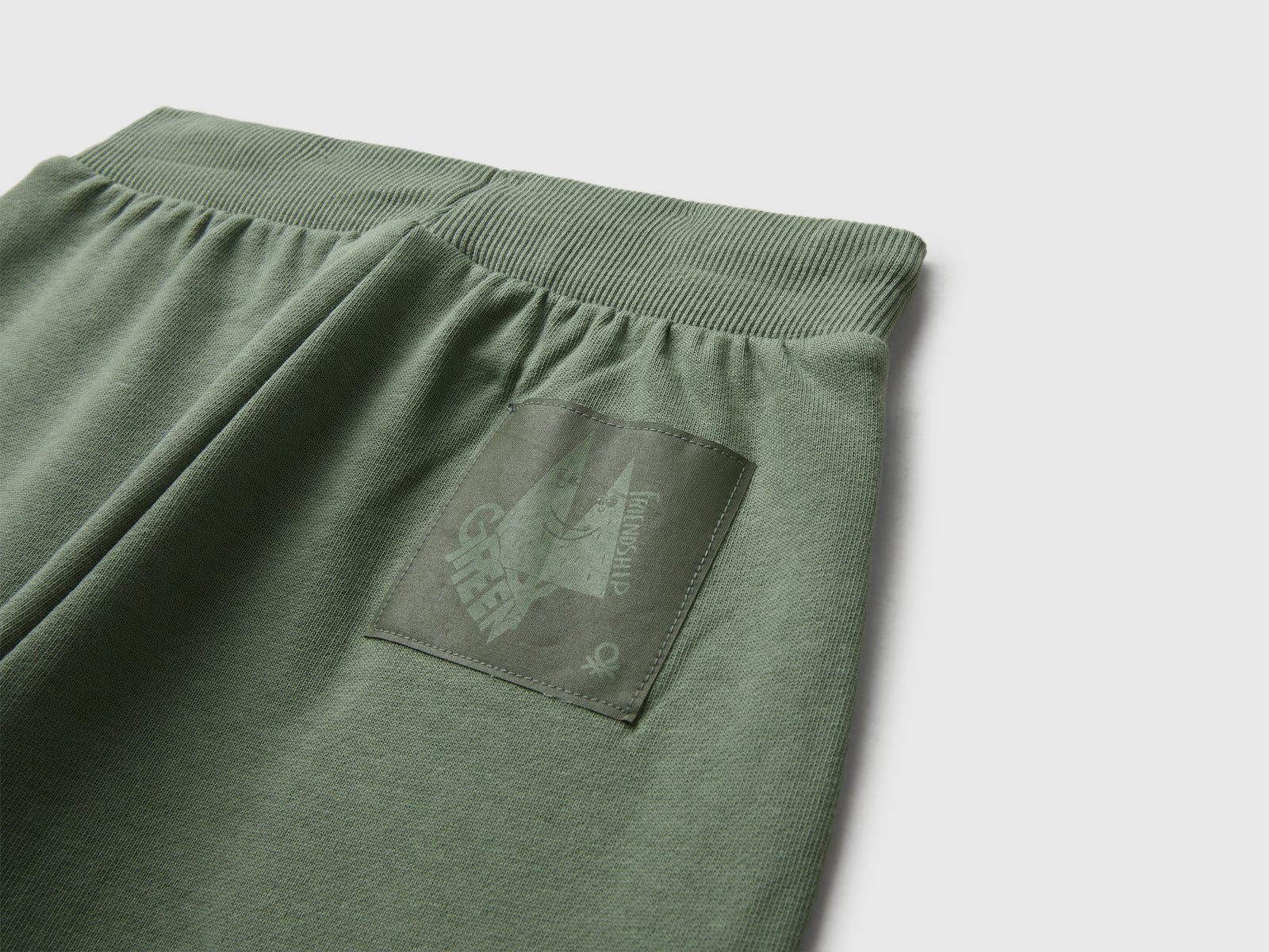 Joggers 100% cotone da bimbo verde militare 3 | Benetton Outlet