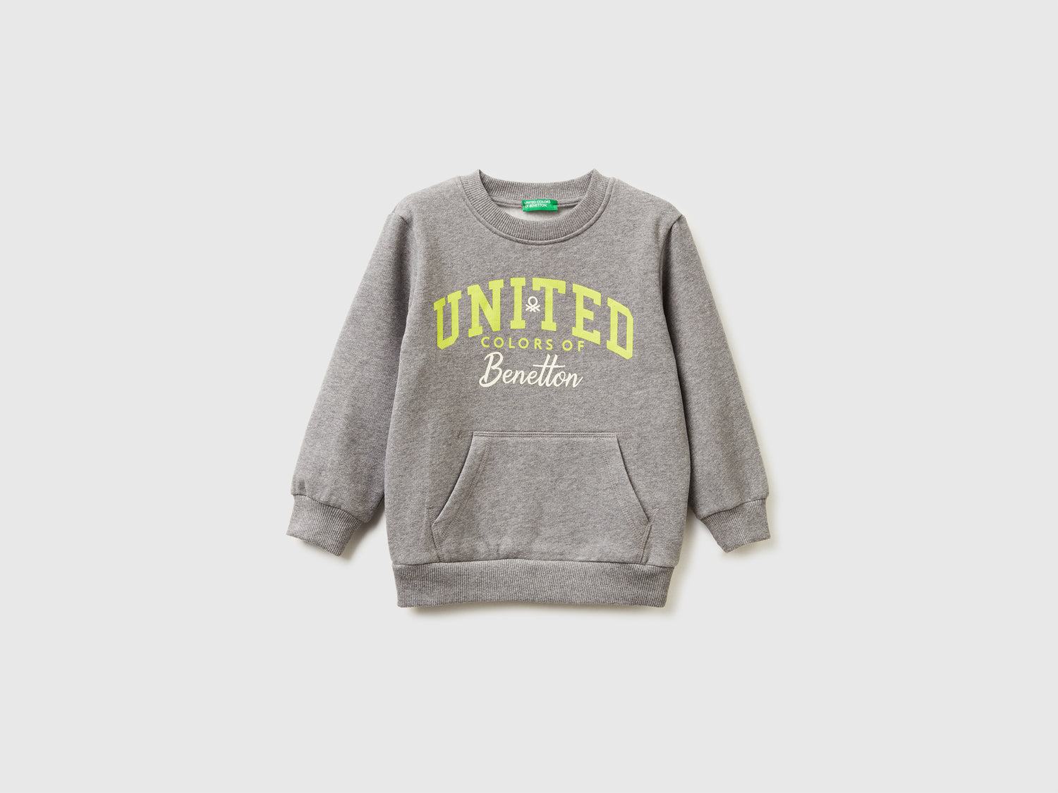 Calda felpa con tasca a marsupio da bimbo grigio scuro | Benetton Outlet