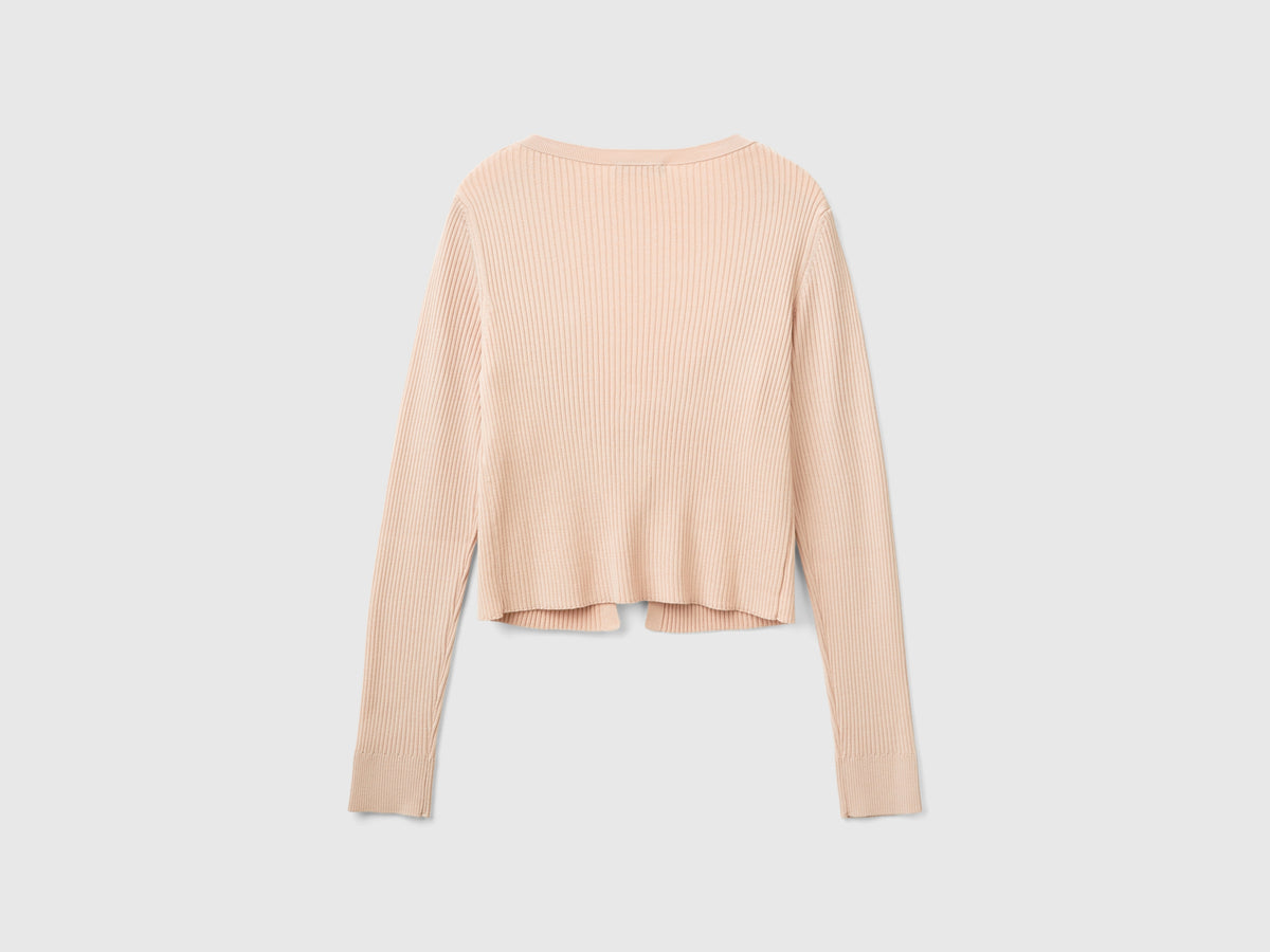 Cardigan cropped con laccetti