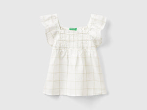 Blusa fantasia in misto lino