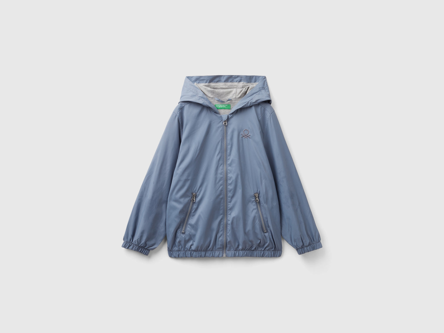 Giubbino in nylon con cappuccio da bambino avio | Benetton Outlet