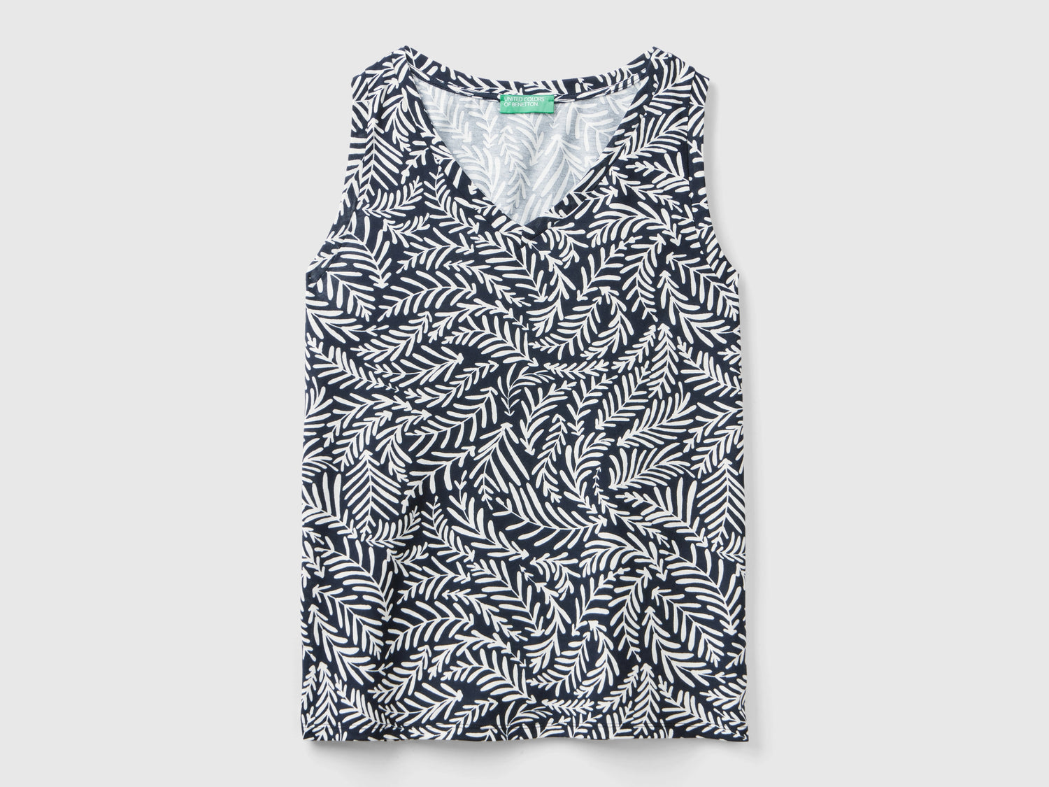 Canotta con stampa tropicale da donna nero | Benetton Outlet