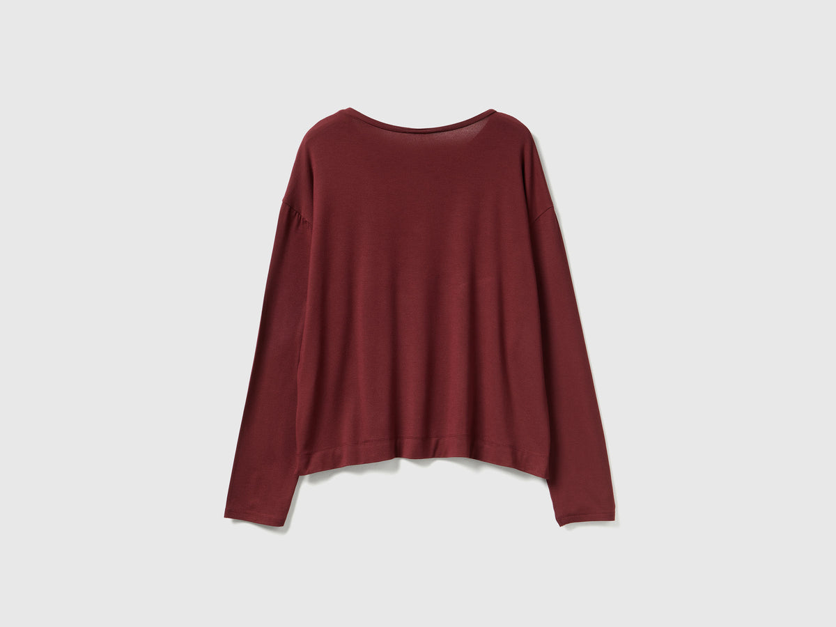 T-shirt manica lunga in Modal stretch