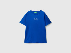 T-shirt in cotone bio con logo bianco