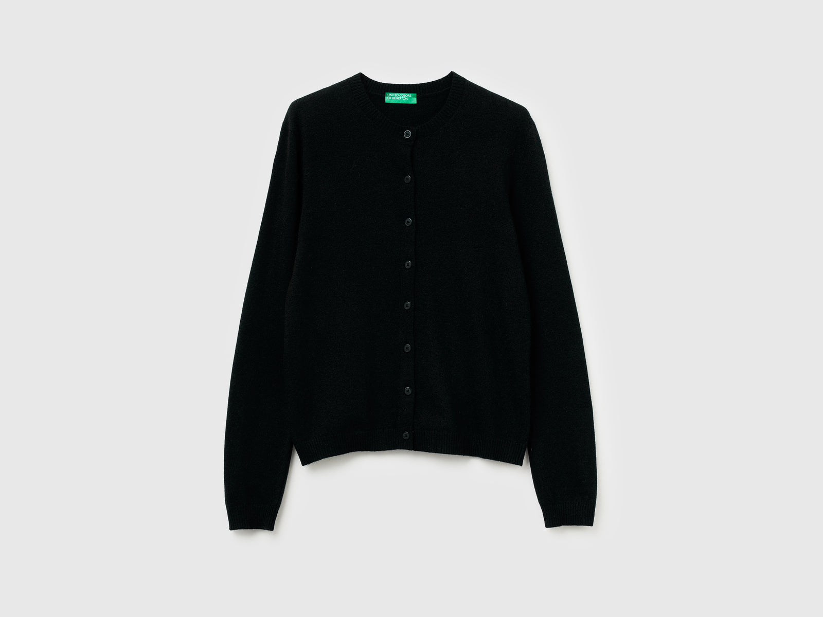 Cardigan in misto lana e cashmere da donna nero | Benetton Outlet