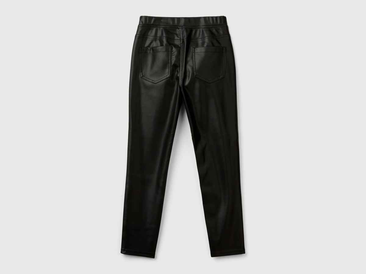 Jeggings in tessuto spalmato