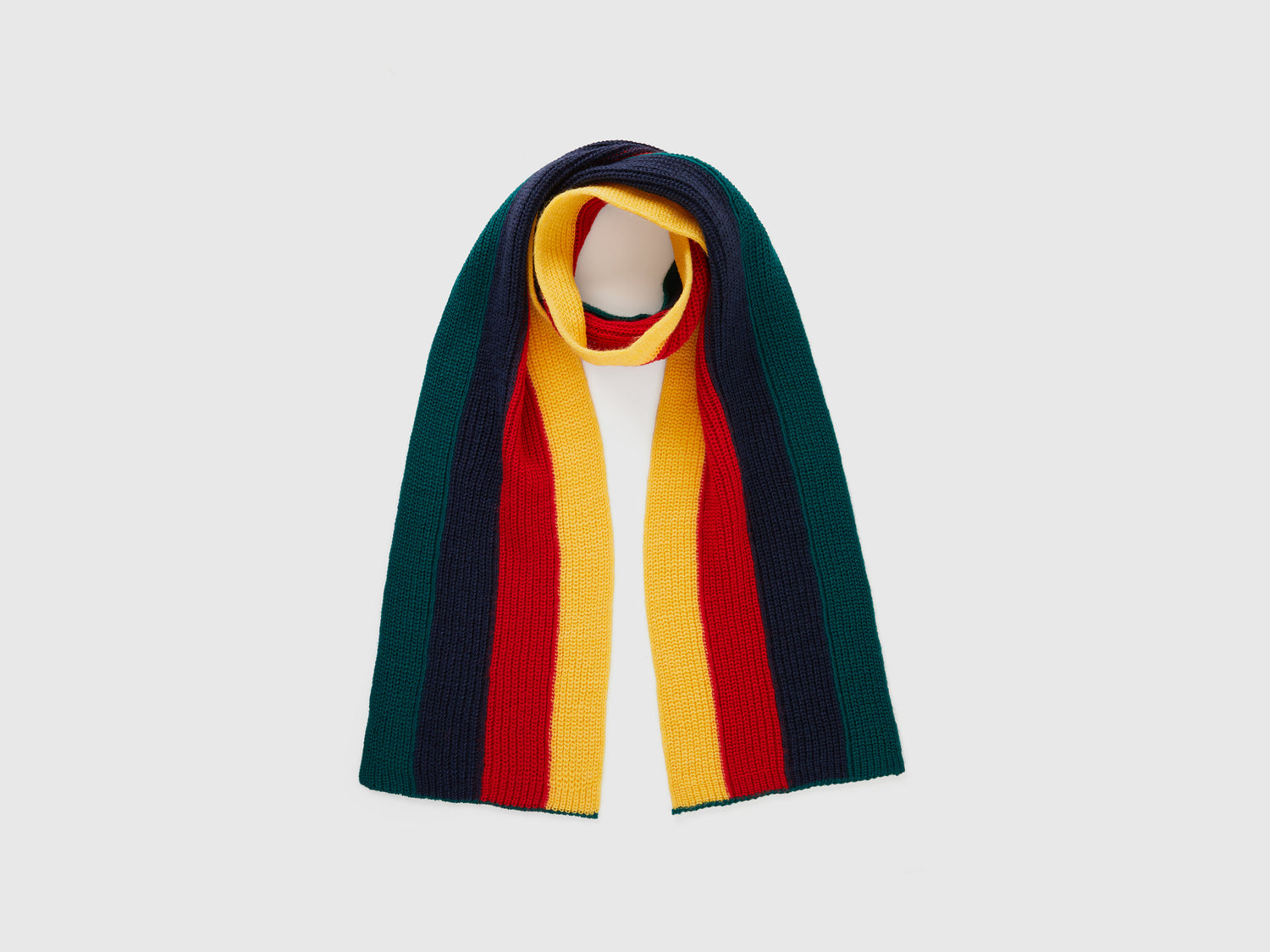 Sciarpa in misto lana con intarsi da bambino multi-color | Benetton Outlet