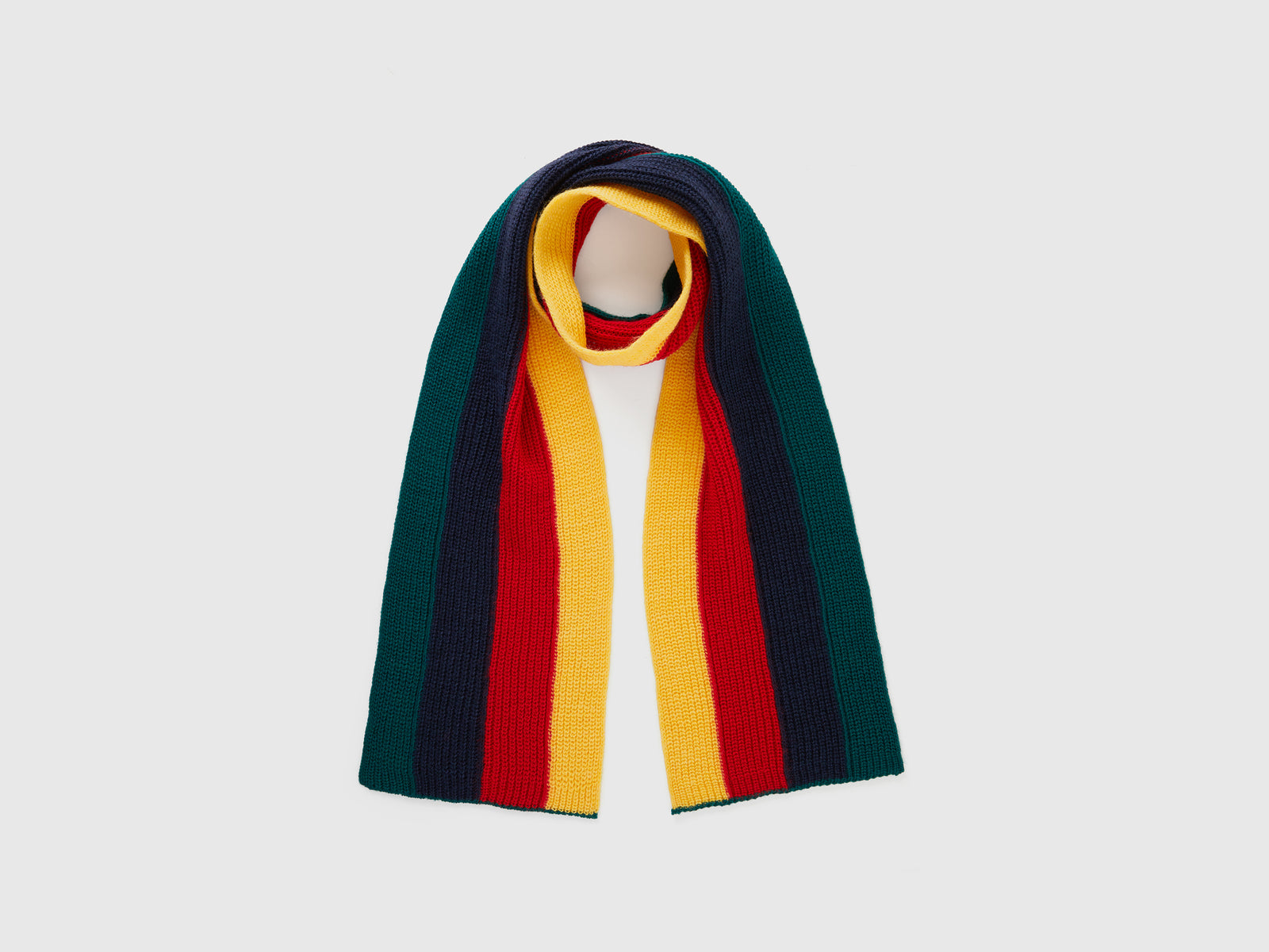Sciarpa in misto lana con intarsi da bambino multi-color | Benetton Outlet