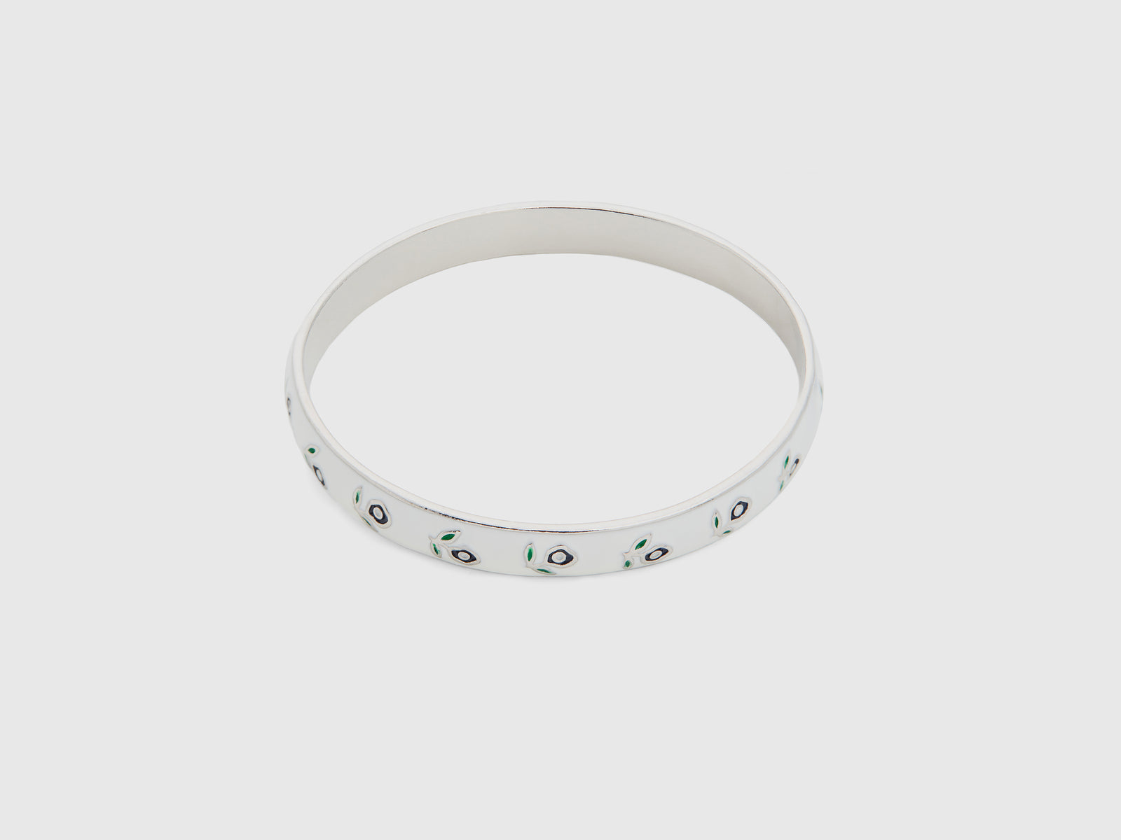 Bracciale bangle con fiori blu scuro da donna bianco | Benetton Outlet