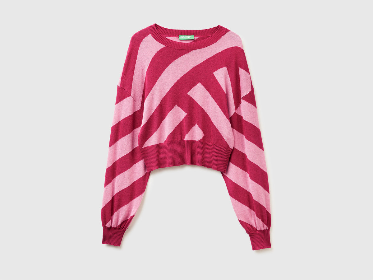 Maglia cropped a righe regimental