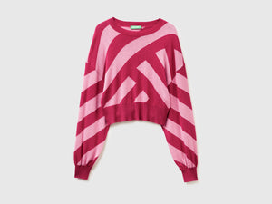 Maglia cropped a righe regimental