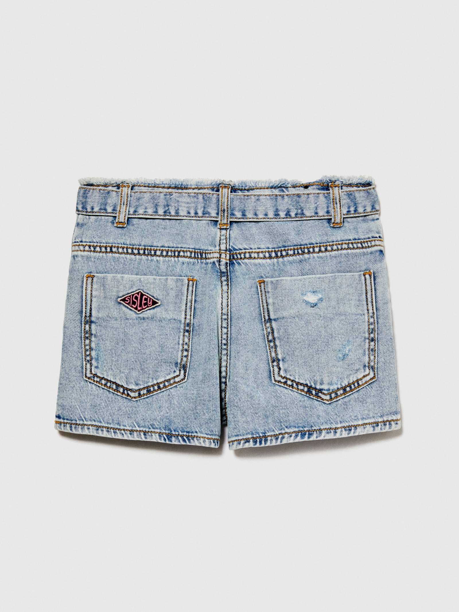 Shorts di jeans con cintura da bambina marrone 2 | Sisley young Outlet