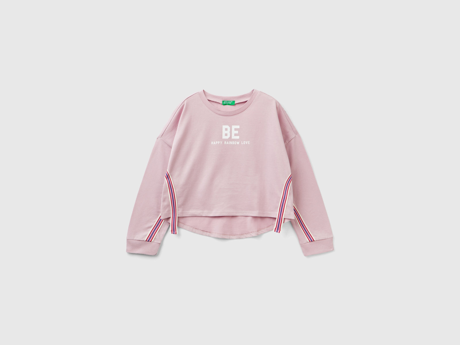 Calda t-shirt con stampa "BE" da bambina rosa | Benetton Outlet