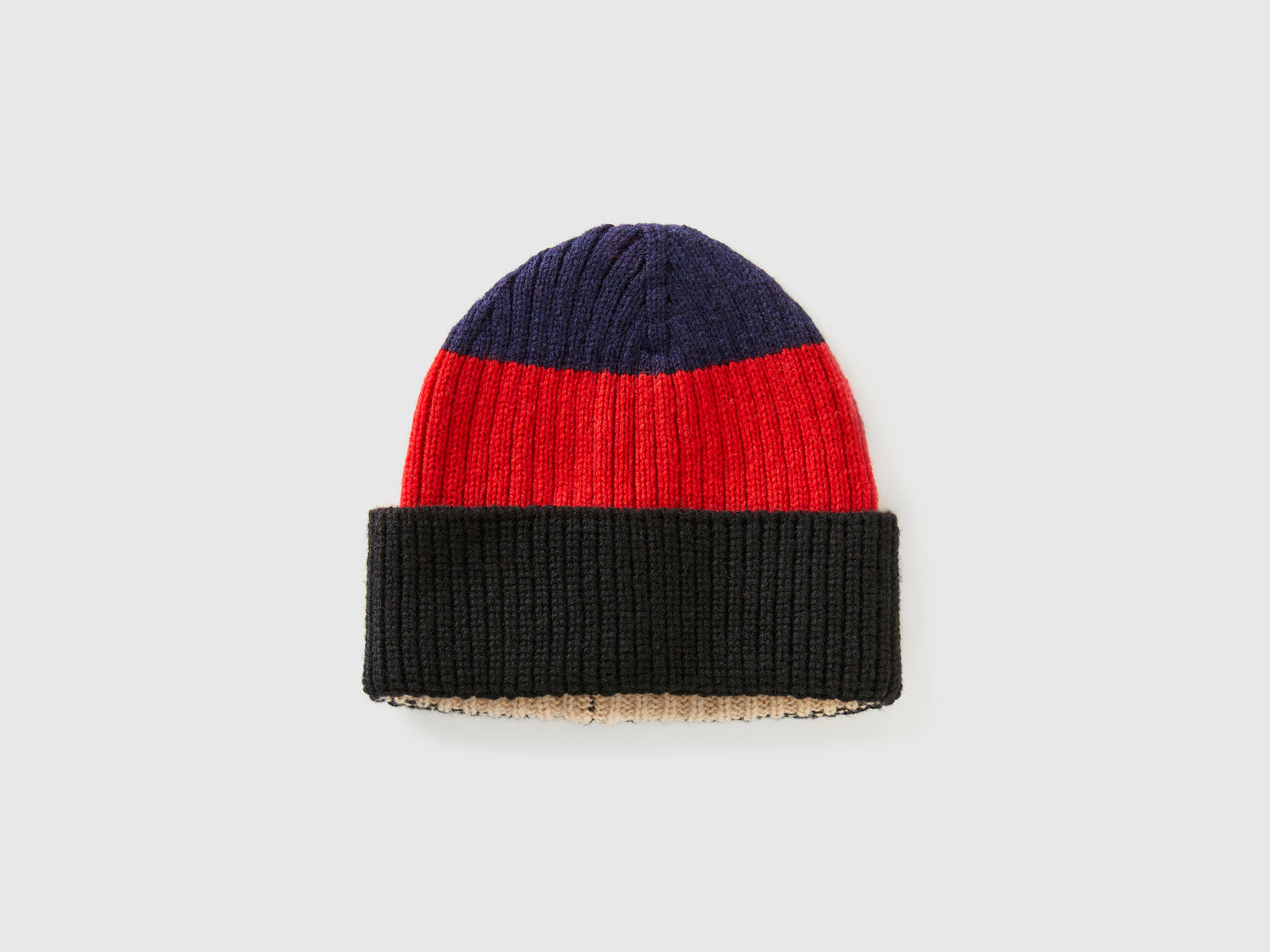 Cappello a righe in pura lana Shetland da uomo multi-color | Benetton Outlet