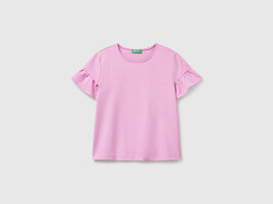 T-shirt con manica rouches
