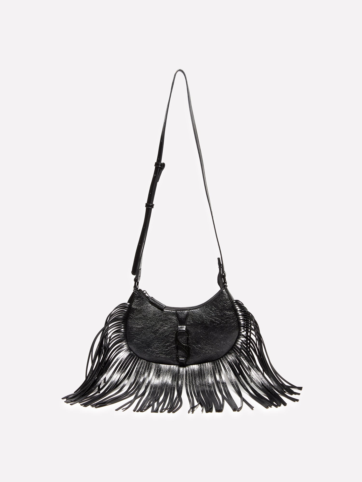 Borsa a tracolla con frange da donna nero | Sisley Outlet