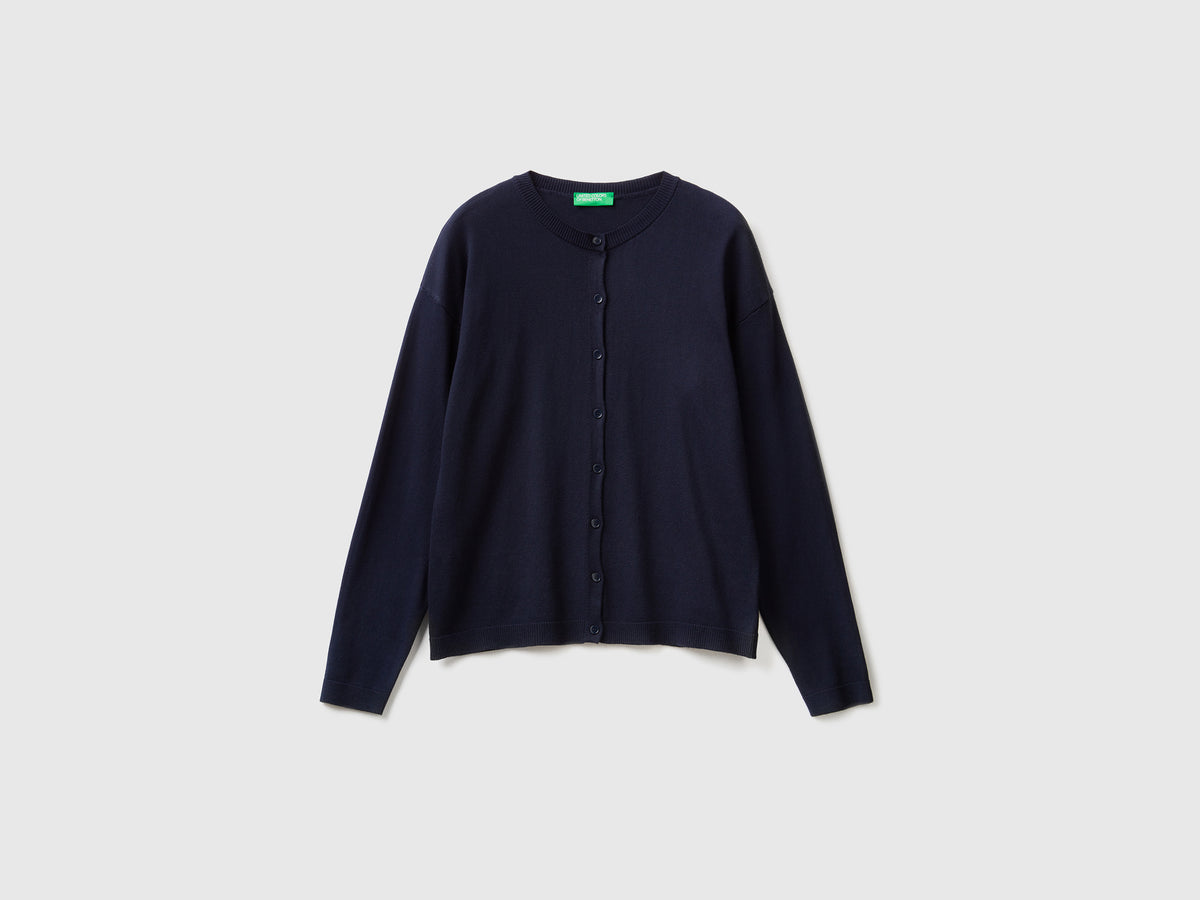 Cardigan girocollo con bottoni