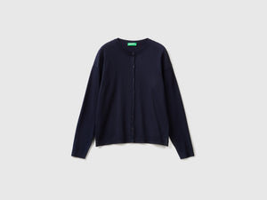 Cardigan girocollo con bottoni