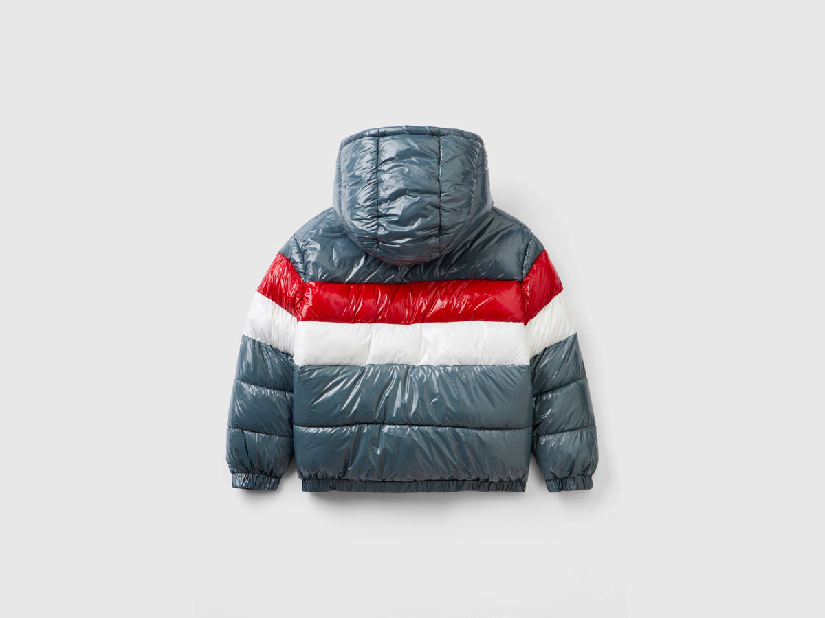 Piumino color block over fit