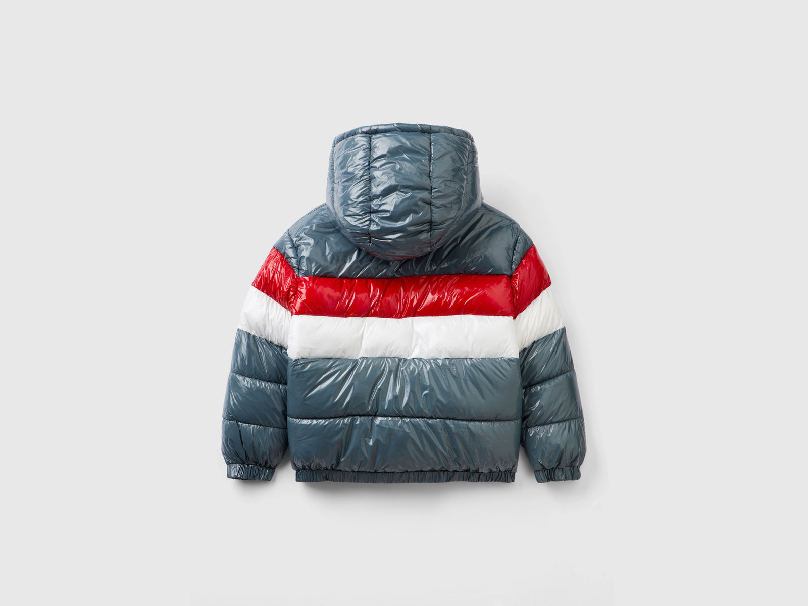 Piumino color block over fit da bambino grigio 2 | Benetton Outlet