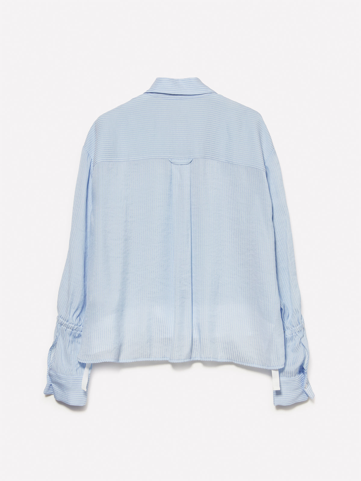 Camicia cropped azzurra a righe