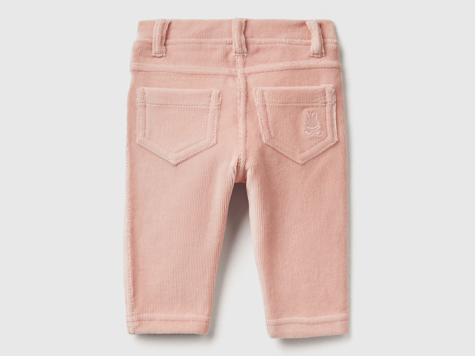 Pantaloni in ciniglia stretch da neonato rosa tenue 2 | Benetton Outlet