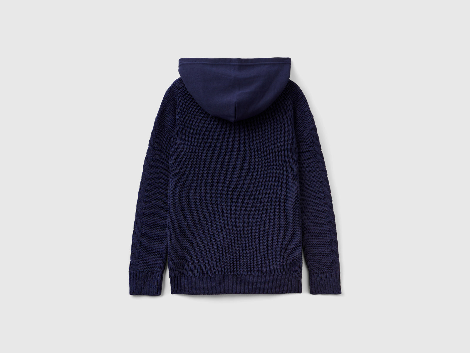 Maglioncino con cappuccio da bambino blu scuro 2 | Benetton Outlet