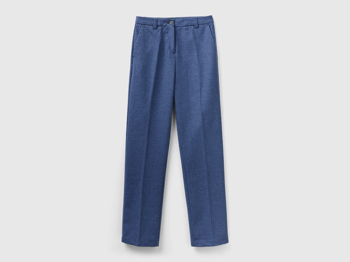 Pantaloni pied de poule regular fit