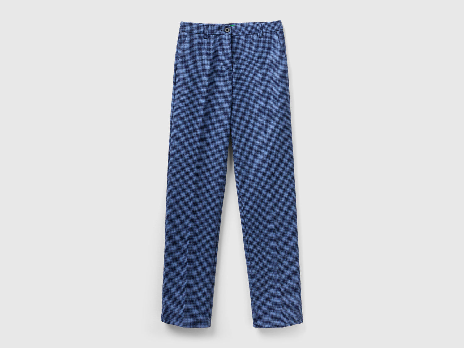 Pantaloni pied de poule regular fit da donna blu | Benetton Outlet