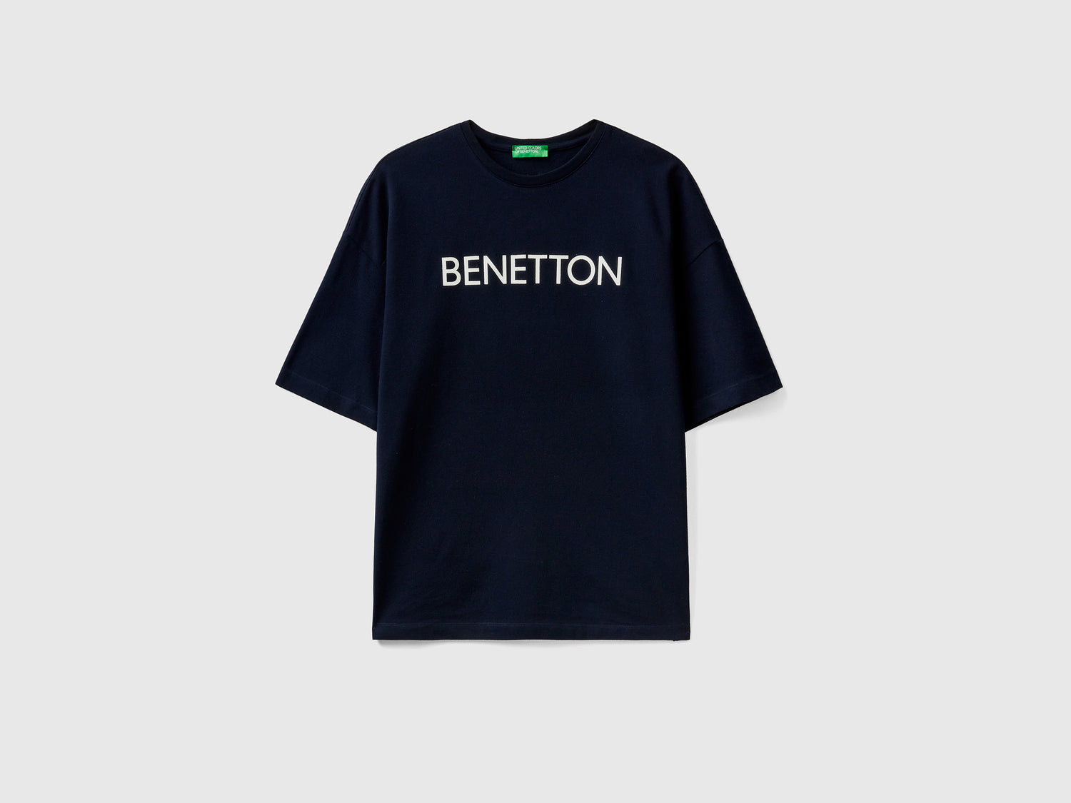 T-shirt con stampa logo da uomo blu scuro | Benetton Outlet